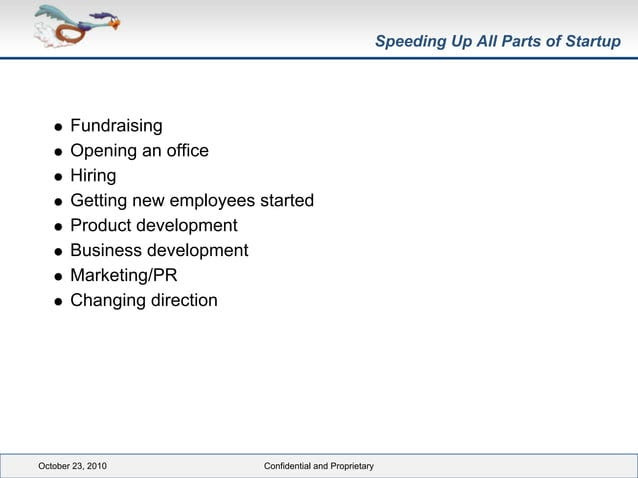Speeding up all parts of a startup
